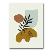 Sažetak oblika s botaničkim minimalističkim listom II slikanje platna Art Print