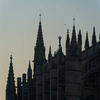 Španjolska, Mallorca, detalj katedrale u sumrak; ispis plakata palme