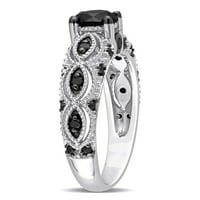 10K crni dijamantni zaručnički prsten od bijelog zlata za žene