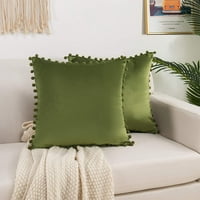 Baršunasti mekani čvrsti ukrasni kvadratni jastuci za bacanje jastuka postavljeni kadulja zelena
