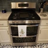 Sretan Božić bijeli kuhinjski ručnik Set