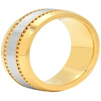 Muški kobaltni dvobojni žuti zaručnički prsten - muški prsten