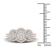 12K dijamantni zaručnički prsten od 10k ružičastog zlata