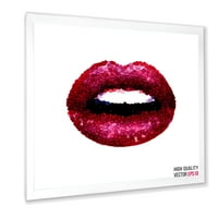 Designart 'Moderni uokvireni umjetnički ispis' Sexy Red Girl Lips '