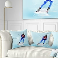 Profesionalni muški skijaš - apstraktni jastuk za bacanje portreta - 16x16