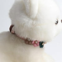 Podesiva ogrlica za kućne ljubimce od PU kože za male pse srednje veličine, sjajno slatko šareno cvijeće sa sjajnim dijamantima