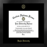 Sveučilište Bailor 14 i 11 i Manhattan, crni jednoslojni okvir za diplomu sa zlatnim reljefom i litografijom s bonus slikama kampusa