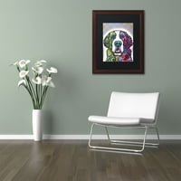 Zaštitni znak likovna umjetnost 'Saint Bernard' platno umjetnost Deana Russoa, crna mat, drveni okvir