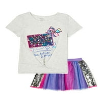 Jojo Siwa Exclusive Girls Top i Sequin Tutu suknja, dvodijelni set odjeće, veličine 4-16