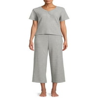 Tajna blaga Ženski set pidžama Henley Top i hlače, 2 komada