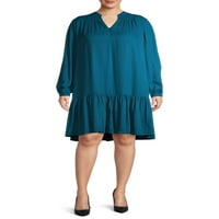 Terra & Sky Women's Plus Size Solid Quilted Yorke haljina