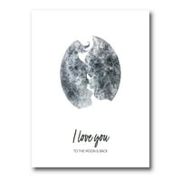 Poljubac dvoje ljubavnika u romantičnom obliku mjeseca slika na platnu umjetnički tisak