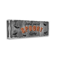 Stupell Industries Sweet Spooky Home Sign Graphic Art Gallery Wrapped Canvas Print Wall Art, Dizajn Natalie Carpentieri