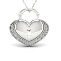 ogrlica s bravom u obliku srca u obliku srebra s dijamantom od 10 karata od 10 karata