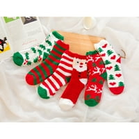 Božićne slatke papuče od papuče s kartonskim printom od koraljnog runa, tople udobne čarape za spavanje za žene i muškarce