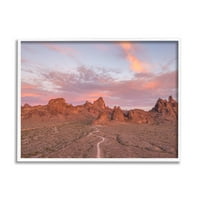 Ogromna Canyon Road Desert scena krajolika fotografija bijela uokvirena umjetnička print zidna umjetnost