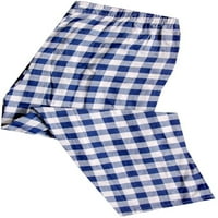 Muške flanelske pidžama hlače u bijeloj i plavoj kariranoj pamučnoj mješavini, u veličini