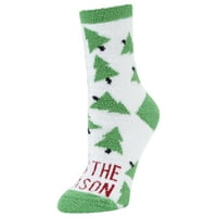 AirPlus Holiday Aloe infuzirana čarapa posade, Tis The Season, White Green Women Medium 5-10