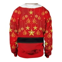 Ženski casual Zabavni Božićni print pulover s dugim rukavima s okruglim vratom bluza za parove vrhovi od 96 do 4485502