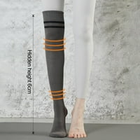Par zimskih Pilates čarapa, neklizajuće, udobne, s izvrsnim trenjem, rastezljive, prugaste, štitnik za stopala preko koljena, joga