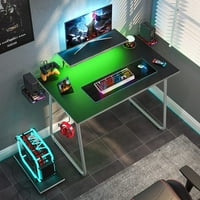 Najbolji igrački stol s RGB LED Light Light Carbon Fiber Surface Stol s računalom s kontrolerom i držačem za čaše i kuka za slušalice