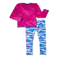 Cheetah Girls & Toddler Girls Performance Fleece prekriveni pulover i kravate gamaše, dvodijelni aktivni set, veličine 2T- & Plus