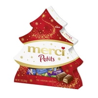 Merci Petits božićna mliječna čokoladna bombona, poklon kutija u obliku drveta, 7. Oz