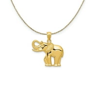 ogrlica od žutog zlata od 14 karata sa slonom od 2 inča