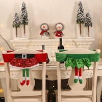 Njspdjh Jastuk za uredski stolac Božićni presvlaka za stolice Presvlaka za stolice s pojasom Djeda Mraza za Božić presvlaka za stolice
