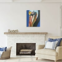 _ Odvažni portret plavog pelikana obalna Galerija slika ispis na platnu u omotu zidna umjetnost