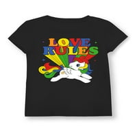 Moje male ponijene djevojke Pride Love Grafička majica, veličine 4-16