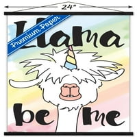 Inspirirajuća Lama-Zidni plakat s drvenim magnetskim okvirom, 22.375 34