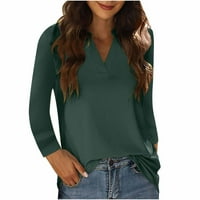 Ženske osnovne Ležerne majice s izrezom i printom u obliku pamuka, radne majice s dugim rukavima i manšetama, bluze, košulje, ljetne